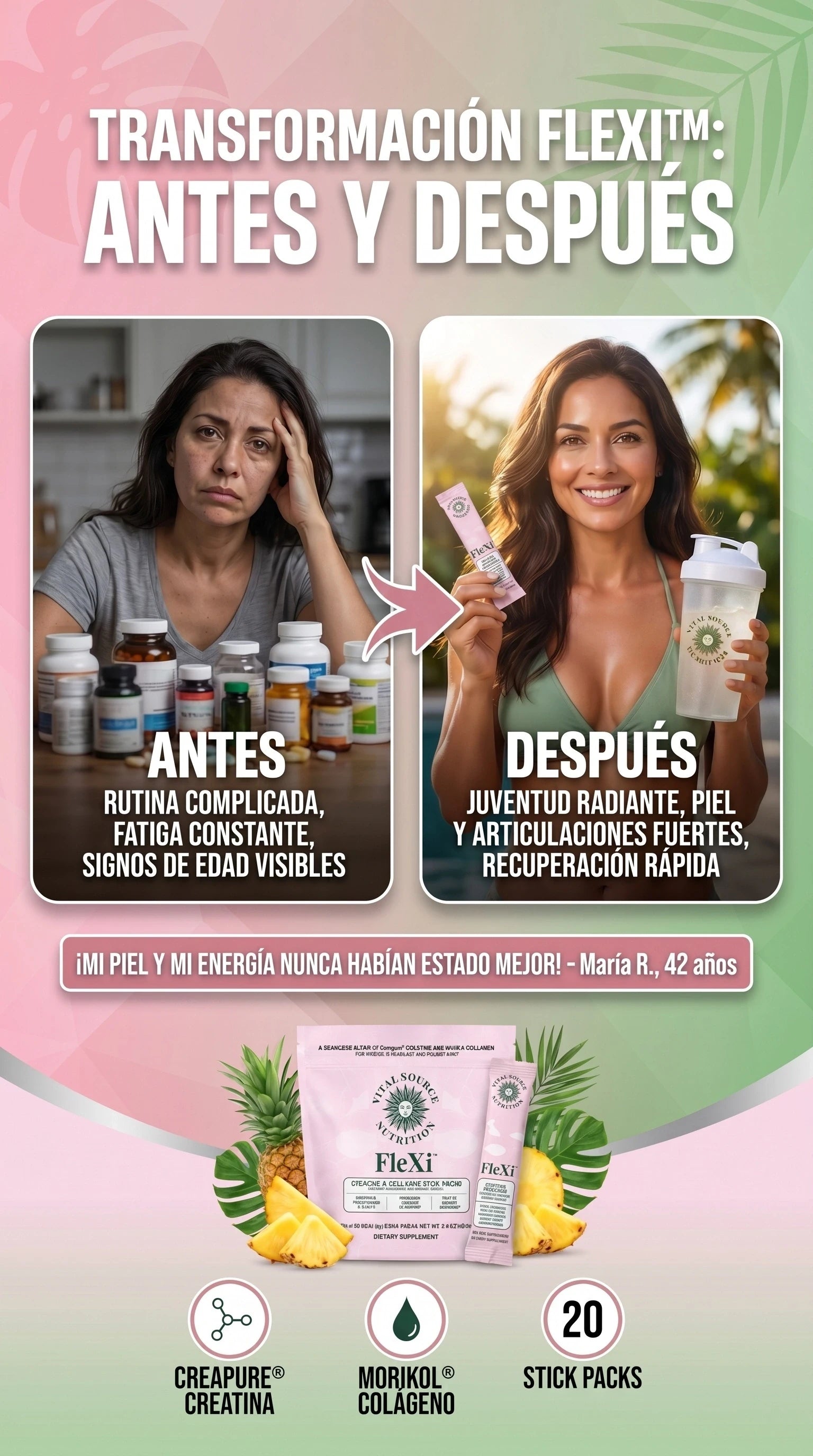 FLEXI - CREATINA & COLLAGEN stick packs