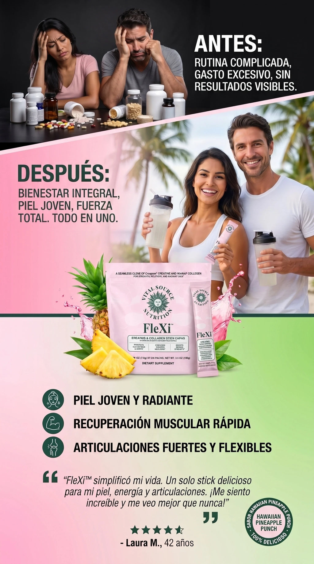 FLEXI - CREATINA & COLLAGEN stick packs